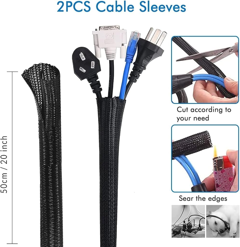 HASTHIP® Cable Management Kit |146Pcs Tidy for Home Office Under Desk- 100 Wire Organizer Ties, 5 Upgrade Silicone Holder, 2 Sleeve, 28 Adhesive Clips, 1 Roll Organiser Straps etc, Black HASTHIP® Cable Management Kit |146Pcs Tidy for Home Office Under Desk- 100 Wire Organizer Ties, 5 Upgrade Silicone Holder, 2 Sleeve, 28 Adhesive Clips, 1 Roll Organiser Straps etc, Black